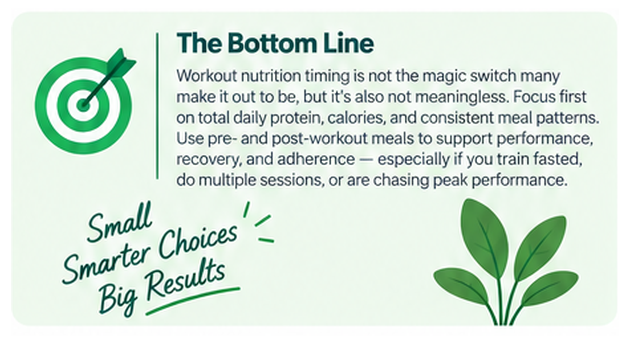 Workout nutrition priorities from fundamentals to nutrient timing